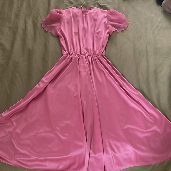 Vintage Pink Satin Dress - Picture 4 of 8